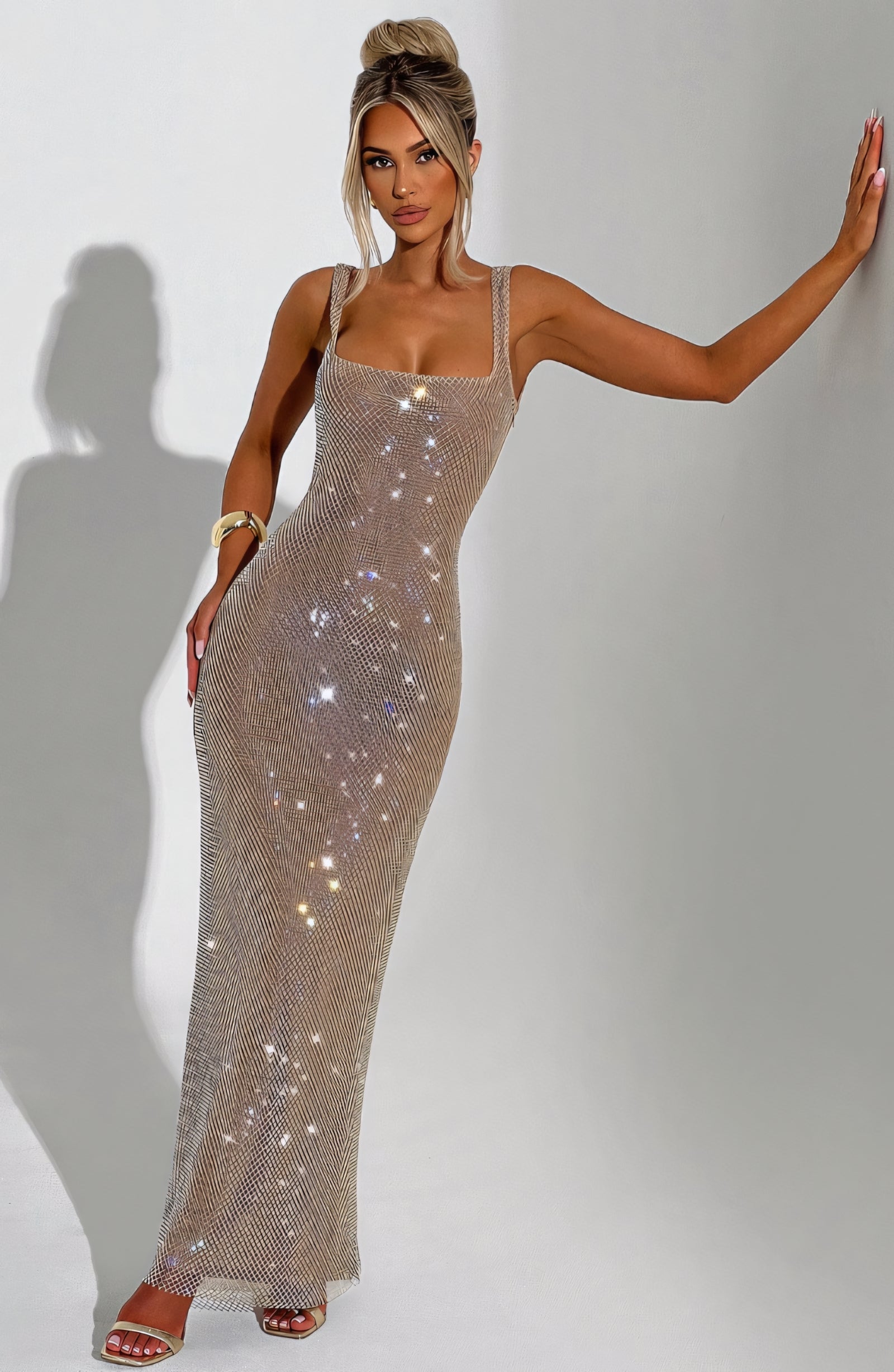 EVY MAXI DRESS - GOLD SPARKLE