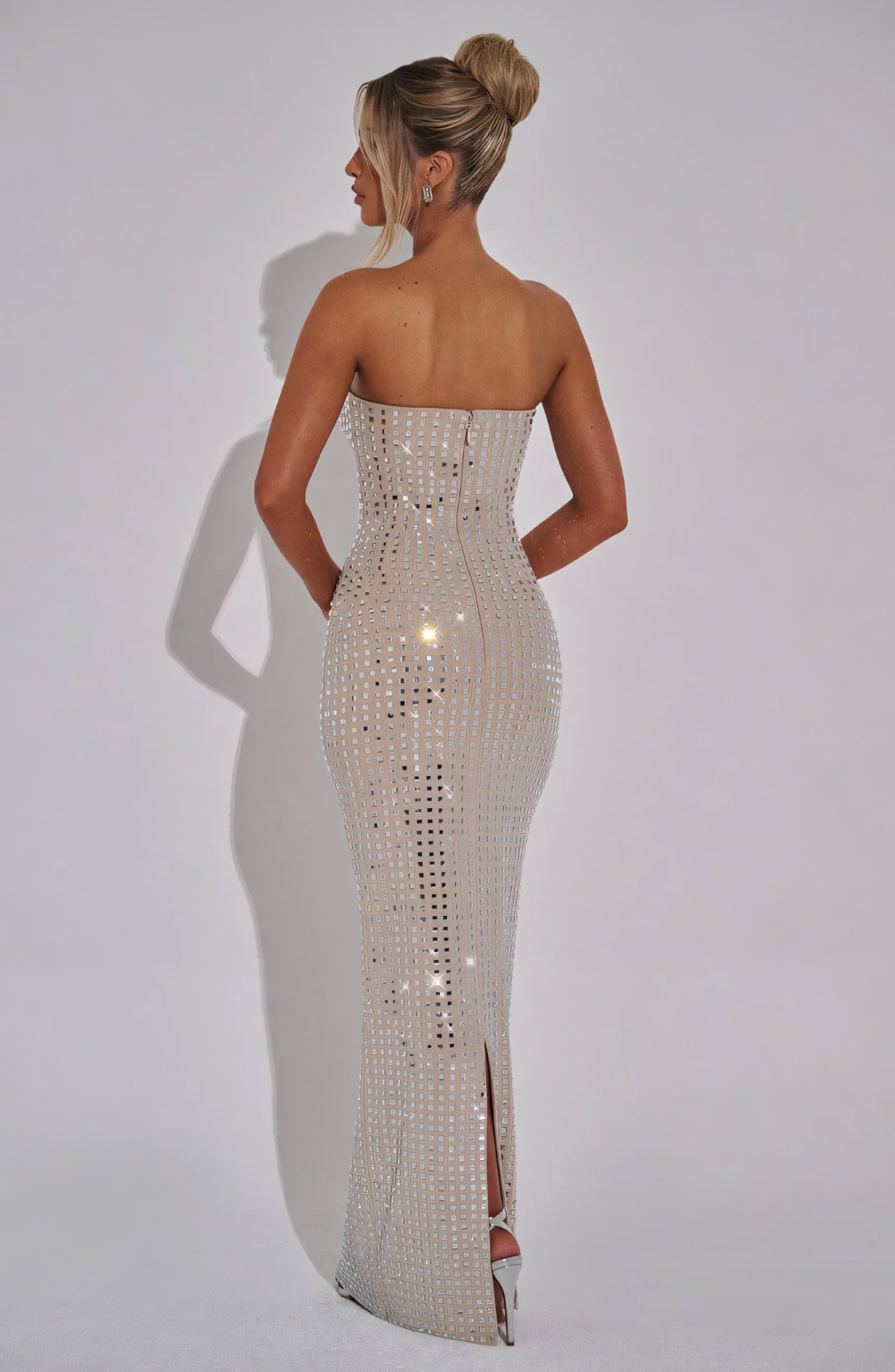 NINA MAXI DRESS - NUDE SPARKLE