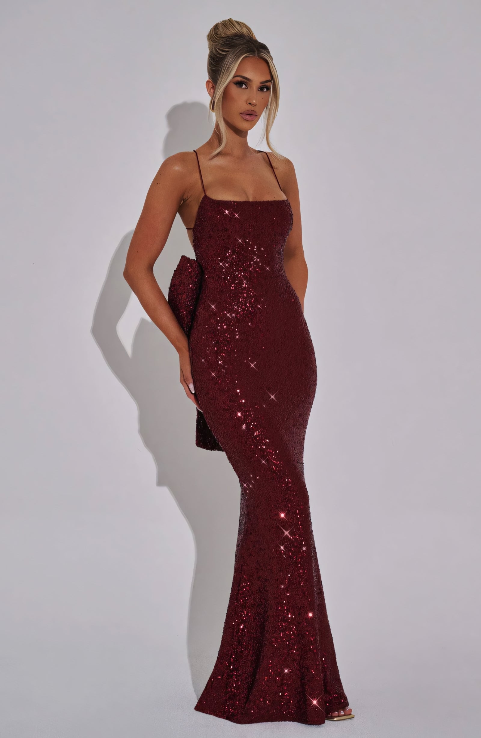 ARIEL MAXI DRESS - WINE SPARKLE