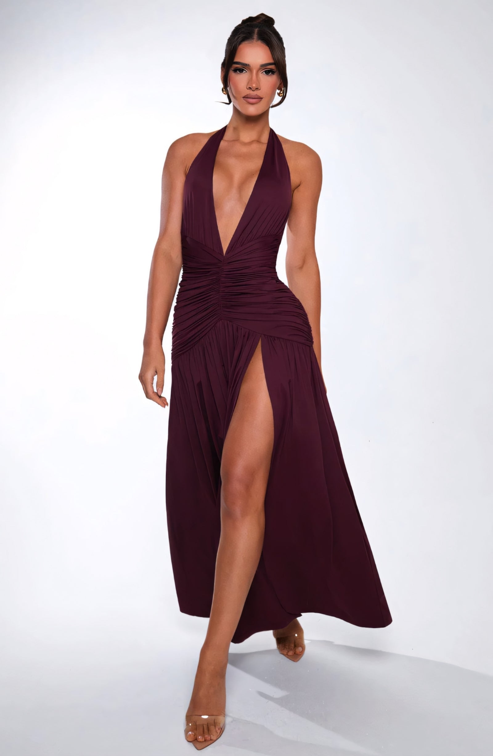 ALEXA MAXI DRESS - CHERRY LACQUER