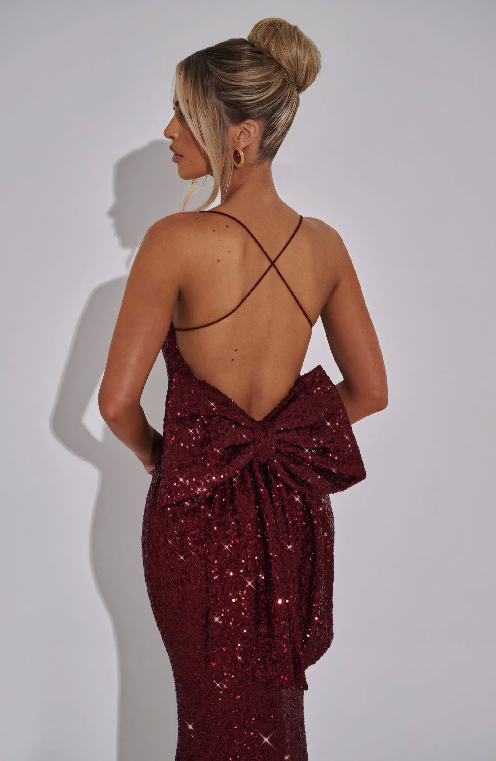 ARIEL MAXI DRESS - WINE SPARKLE