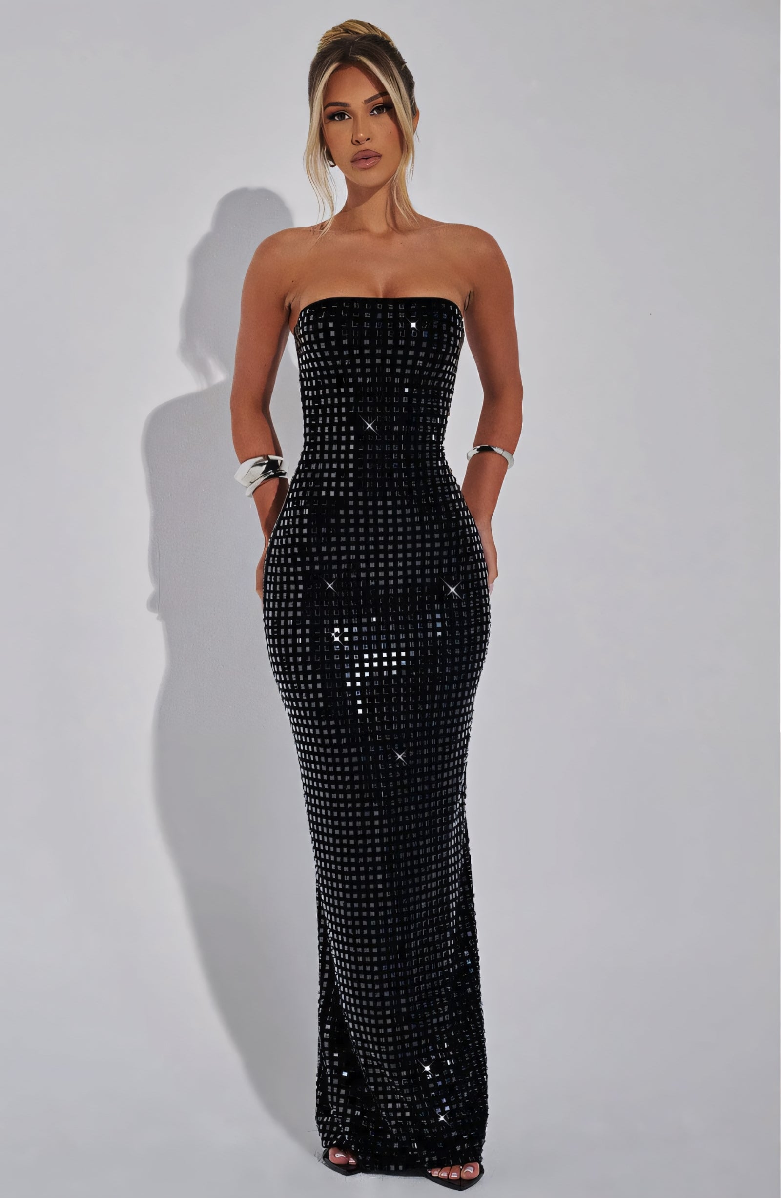 NINA MAXI DRESS - BLACK SPARKLE