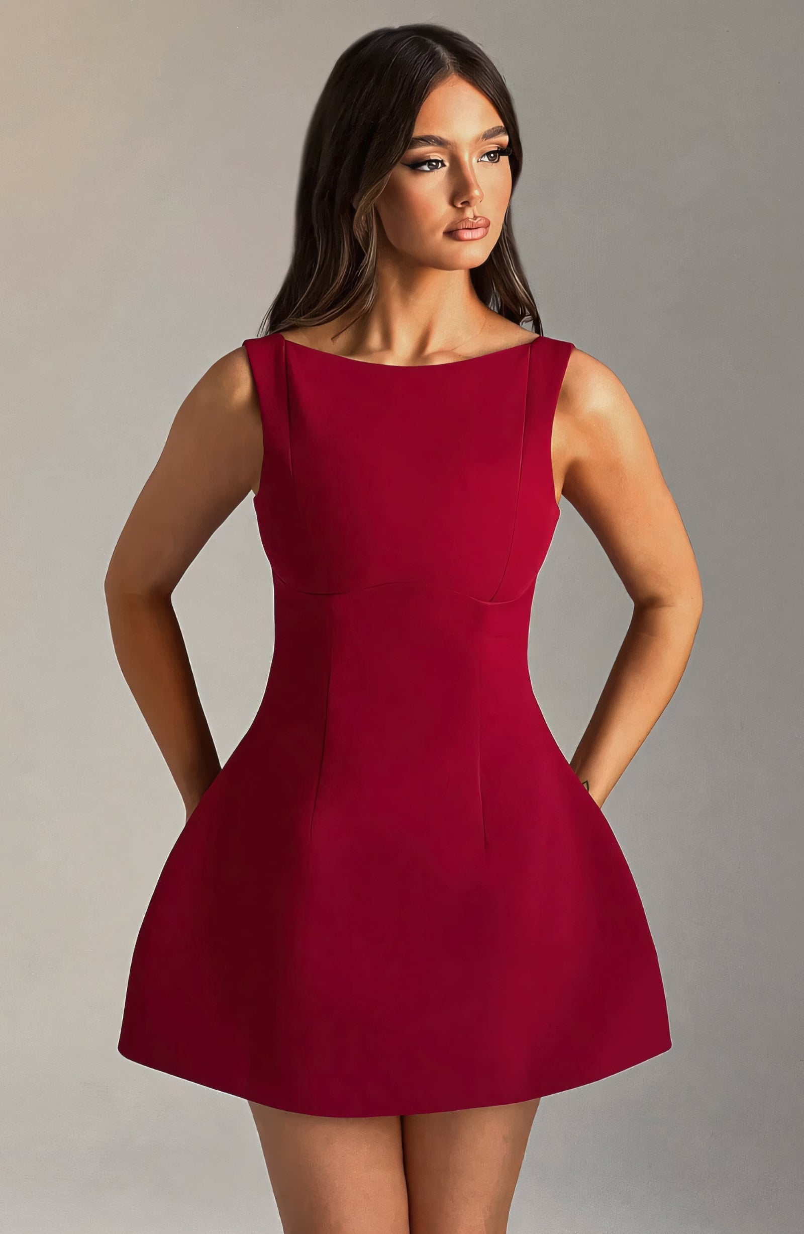 BEAU MINI DRESS - WINE