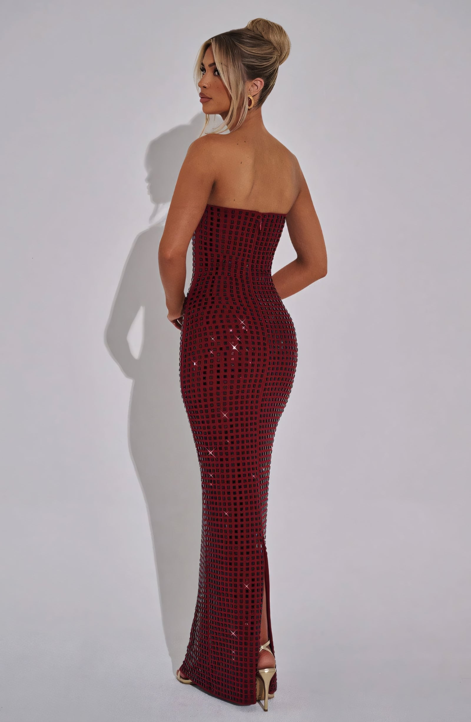 NINA MAXI DRESS - WINE SPARKLE