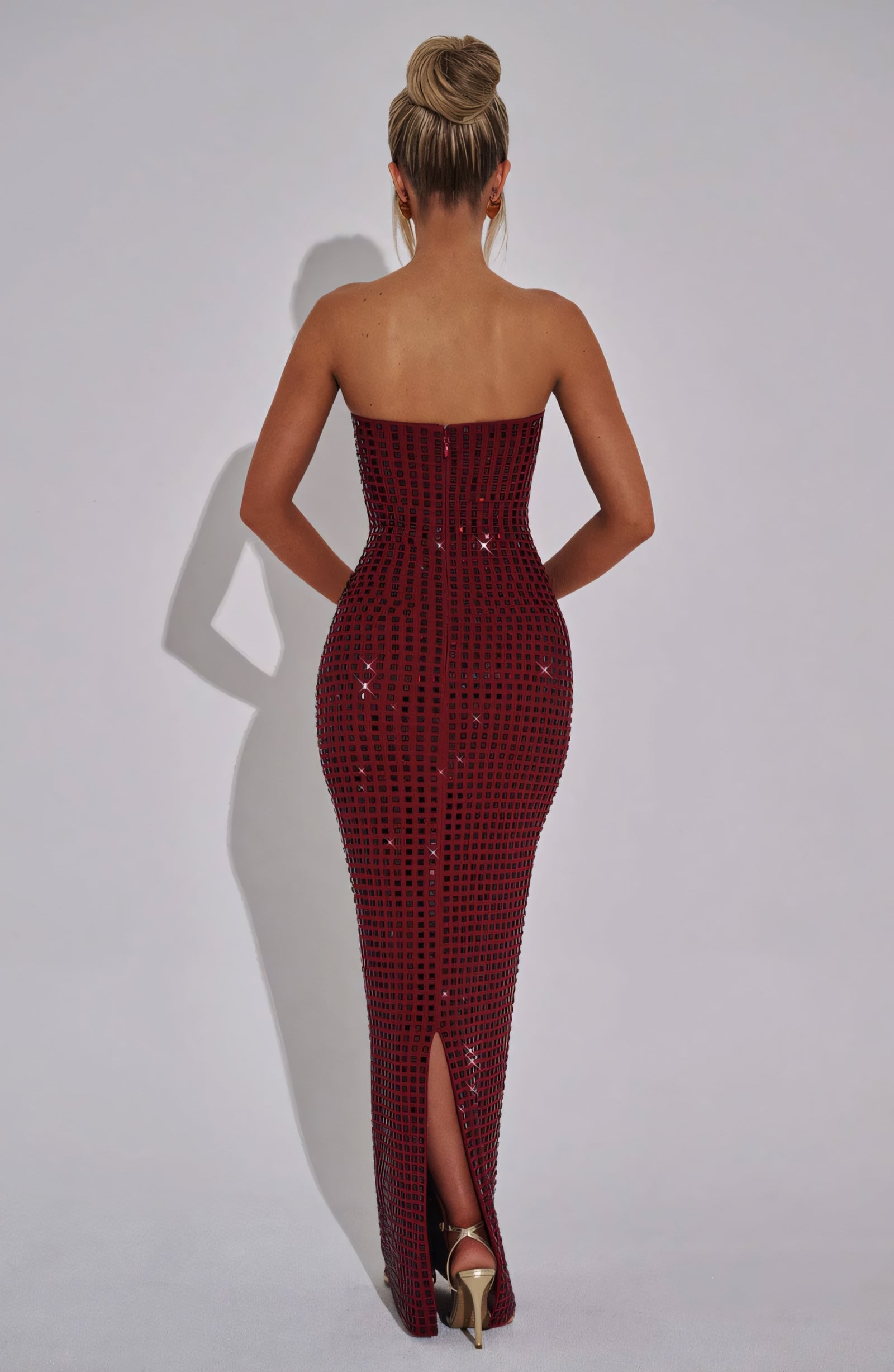 NINA MAXI DRESS - WINE SPARKLE