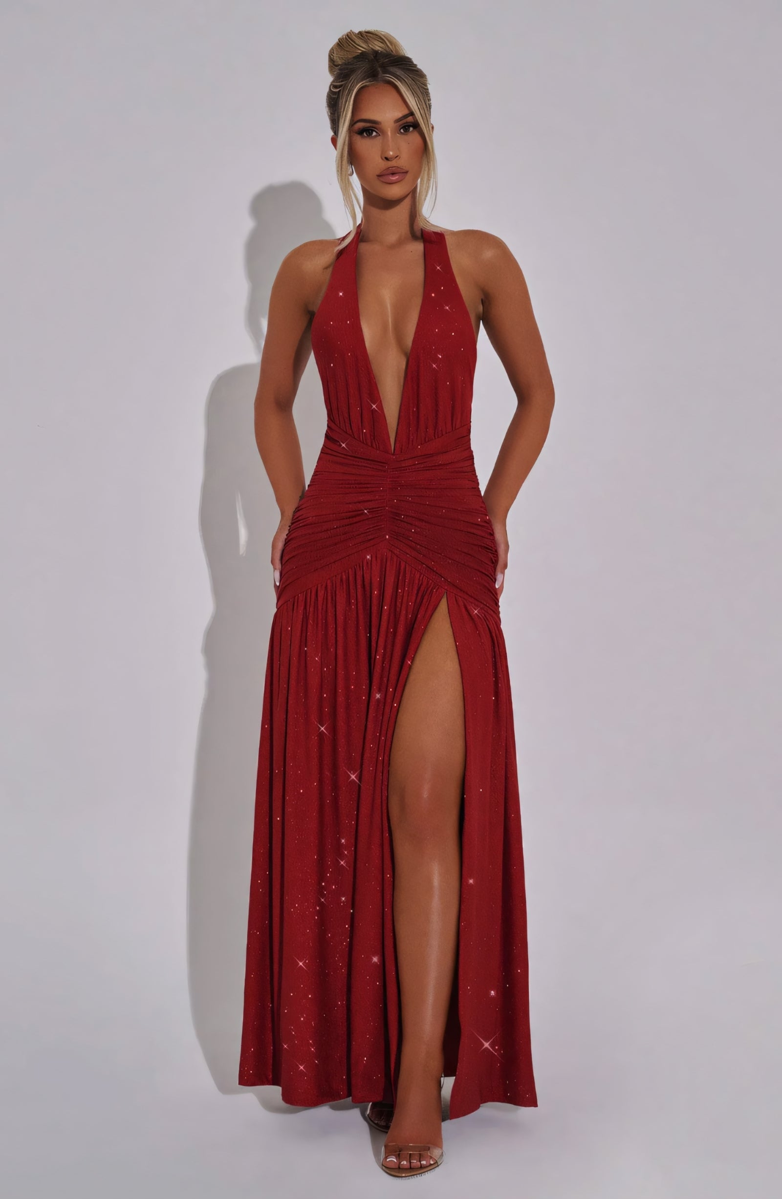 ALEXA MAXI DRESS - RED SPARKLE