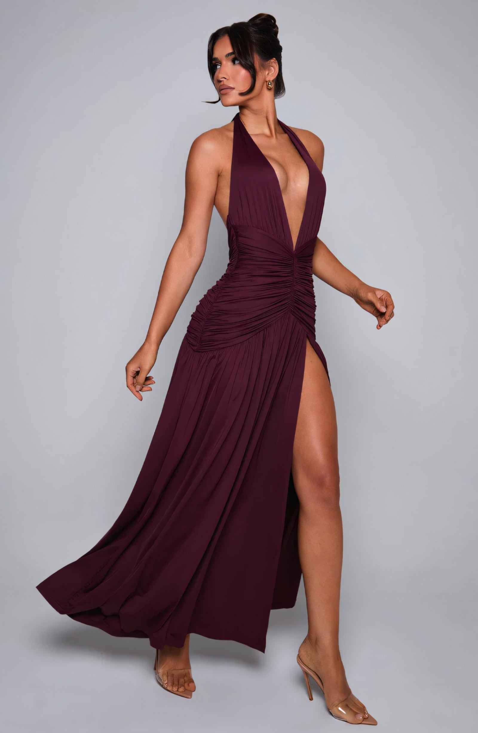 ALEXA MAXI DRESS - CHERRY LACQUER