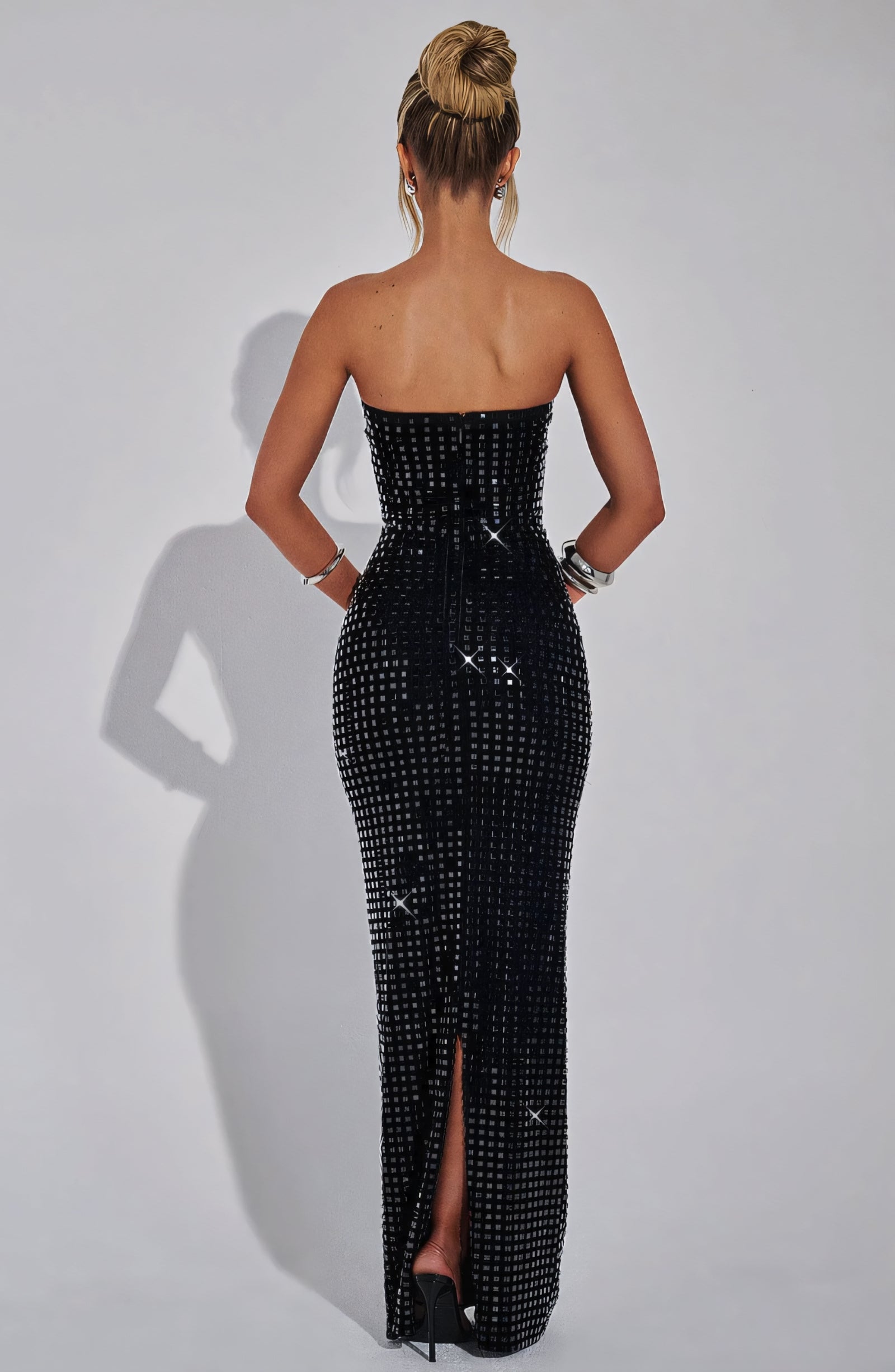 NINA MAXI DRESS - BLACK SPARKLE