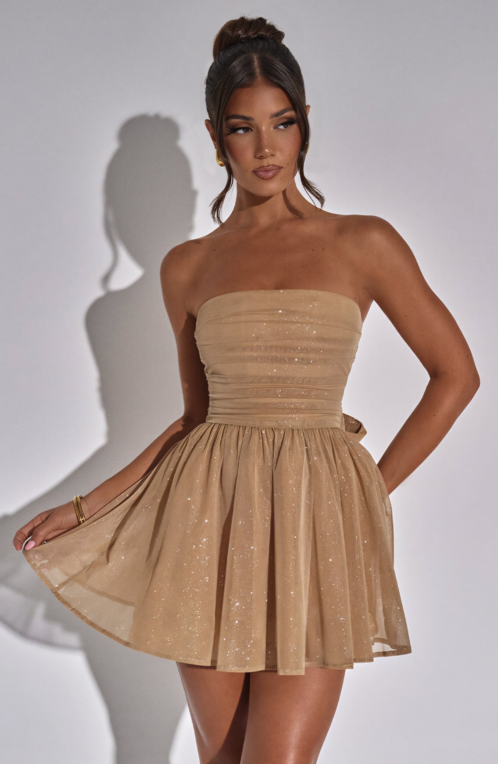 CHARLOT MINI DRESS - GOLD SPARKLE