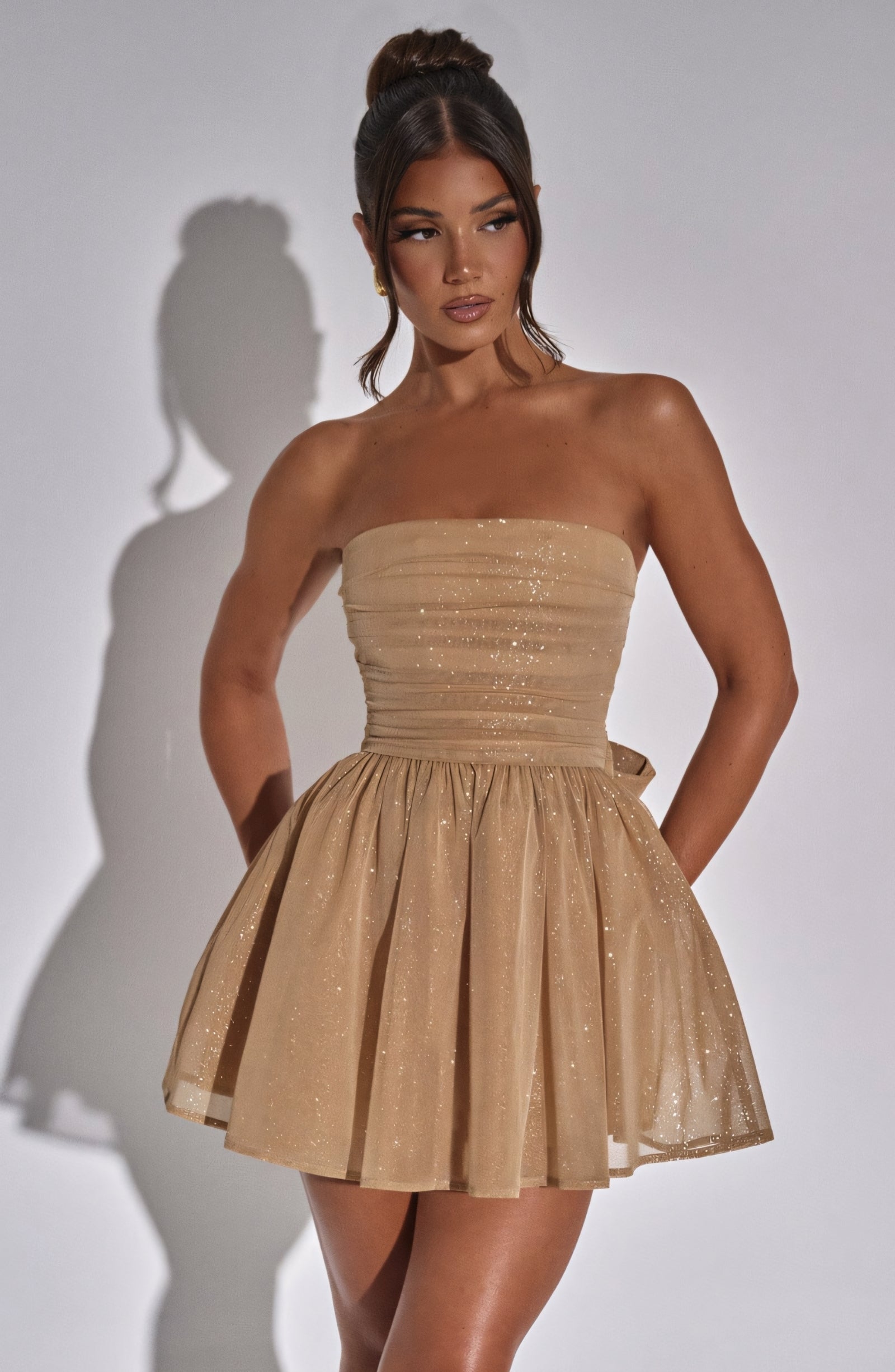 CHARLOT MINI DRESS - GOLD SPARKLE