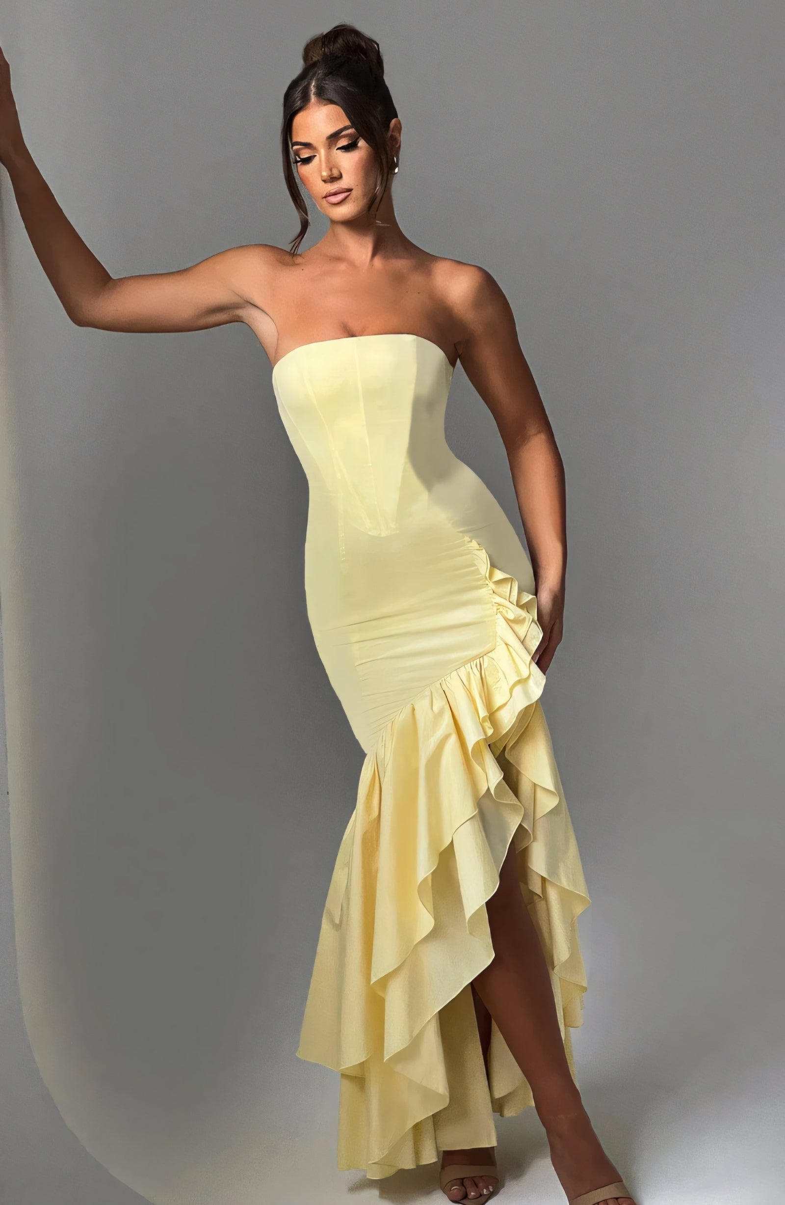 ROSE MAXI DRESS - LEMON