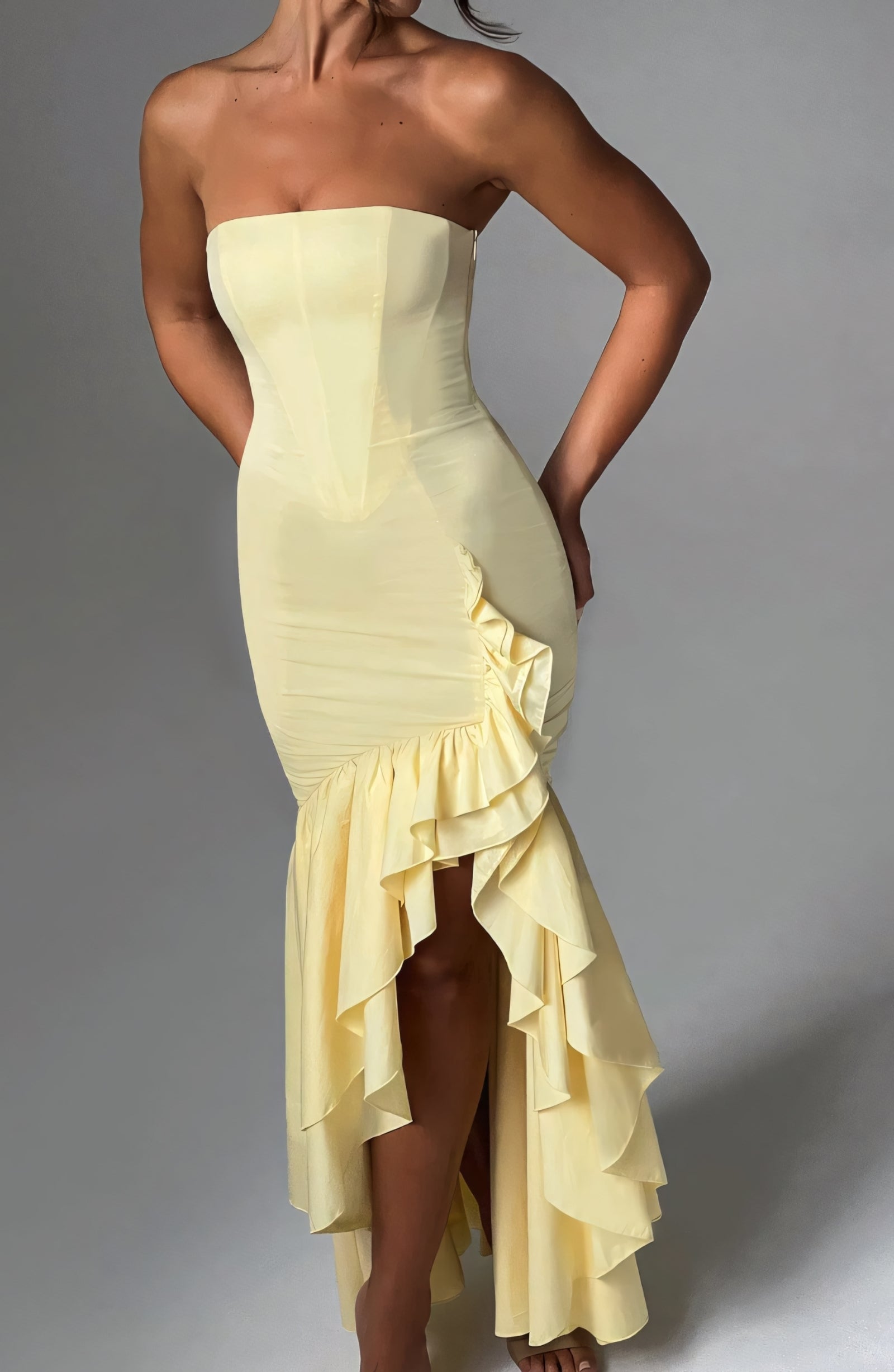 ROSE MAXI DRESS - LEMON