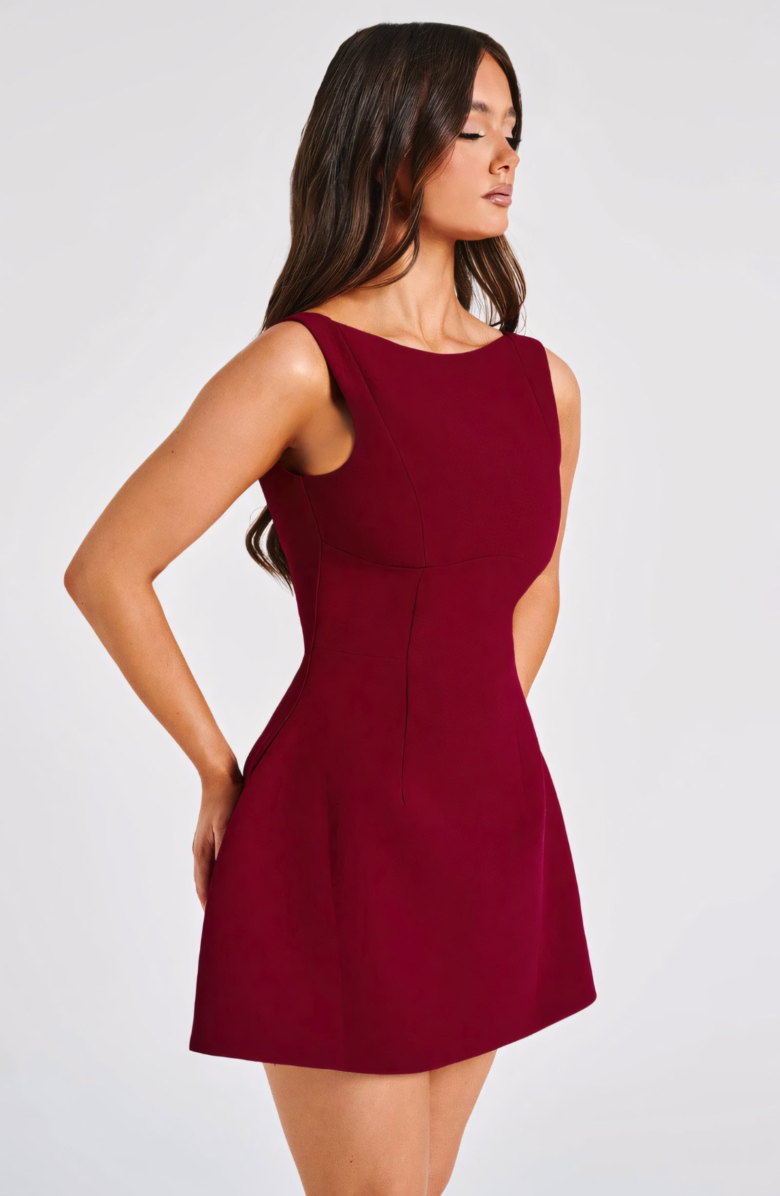 BEAU MINI DRESS - WINE