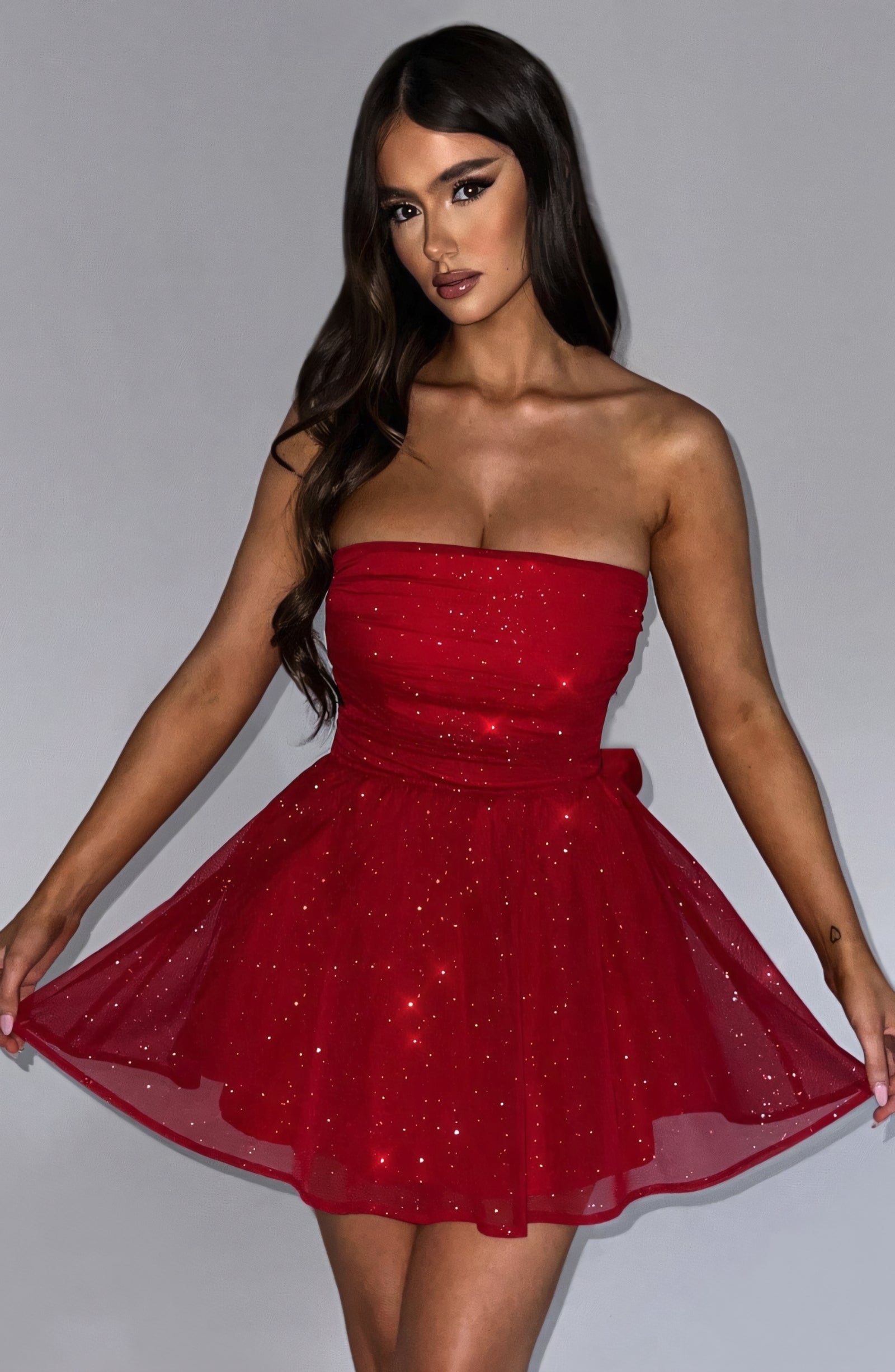 CHARLOT MINI DRESS - RED SPARKLE