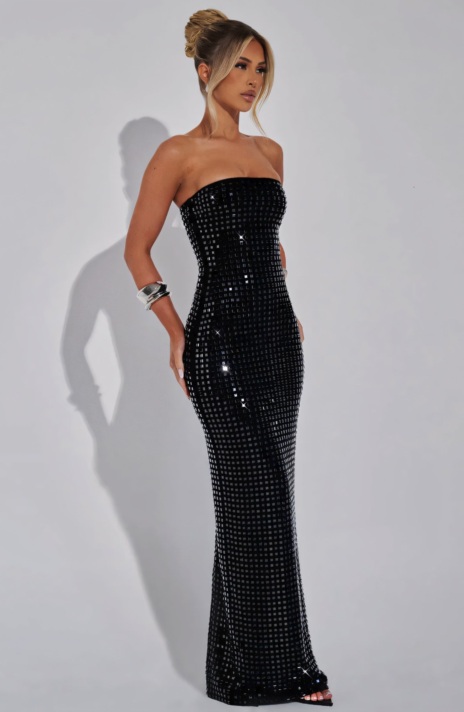 NINA MAXI DRESS - BLACK SPARKLE