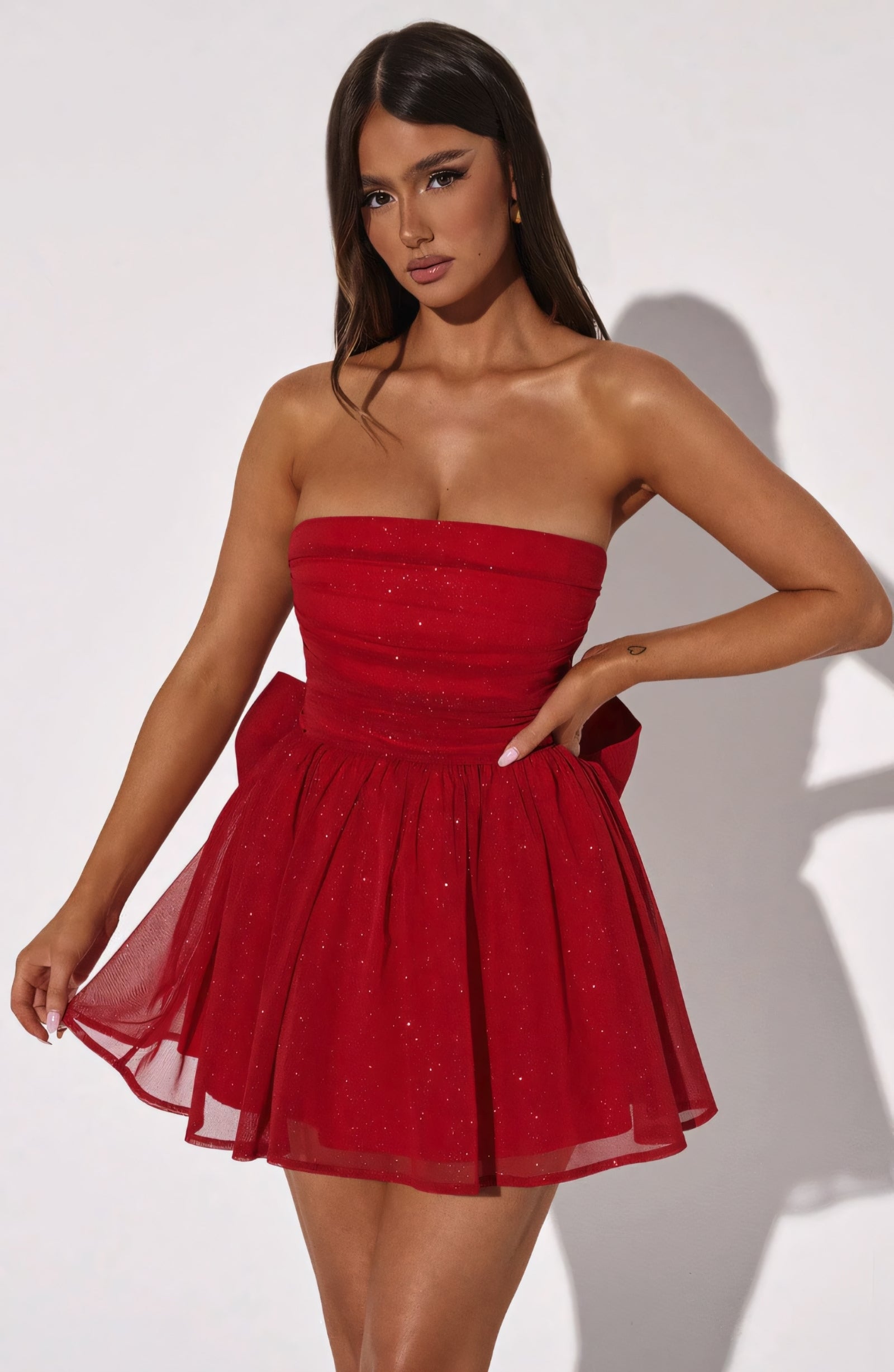 CHARLOT MINI DRESS - RED SPARKLE