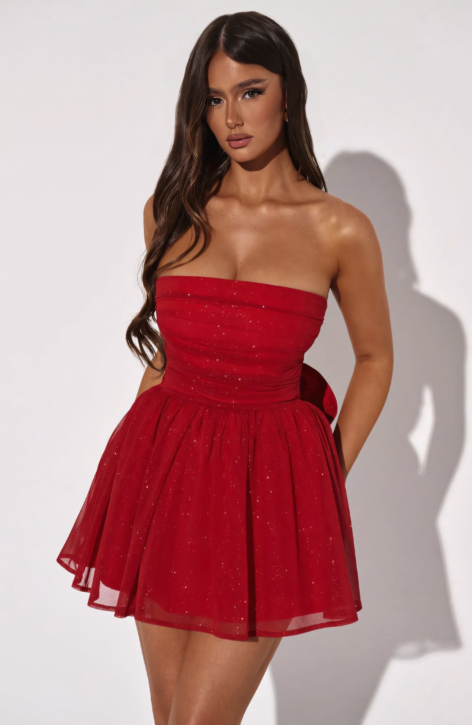 CHARLOT MINI DRESS - RED SPARKLE