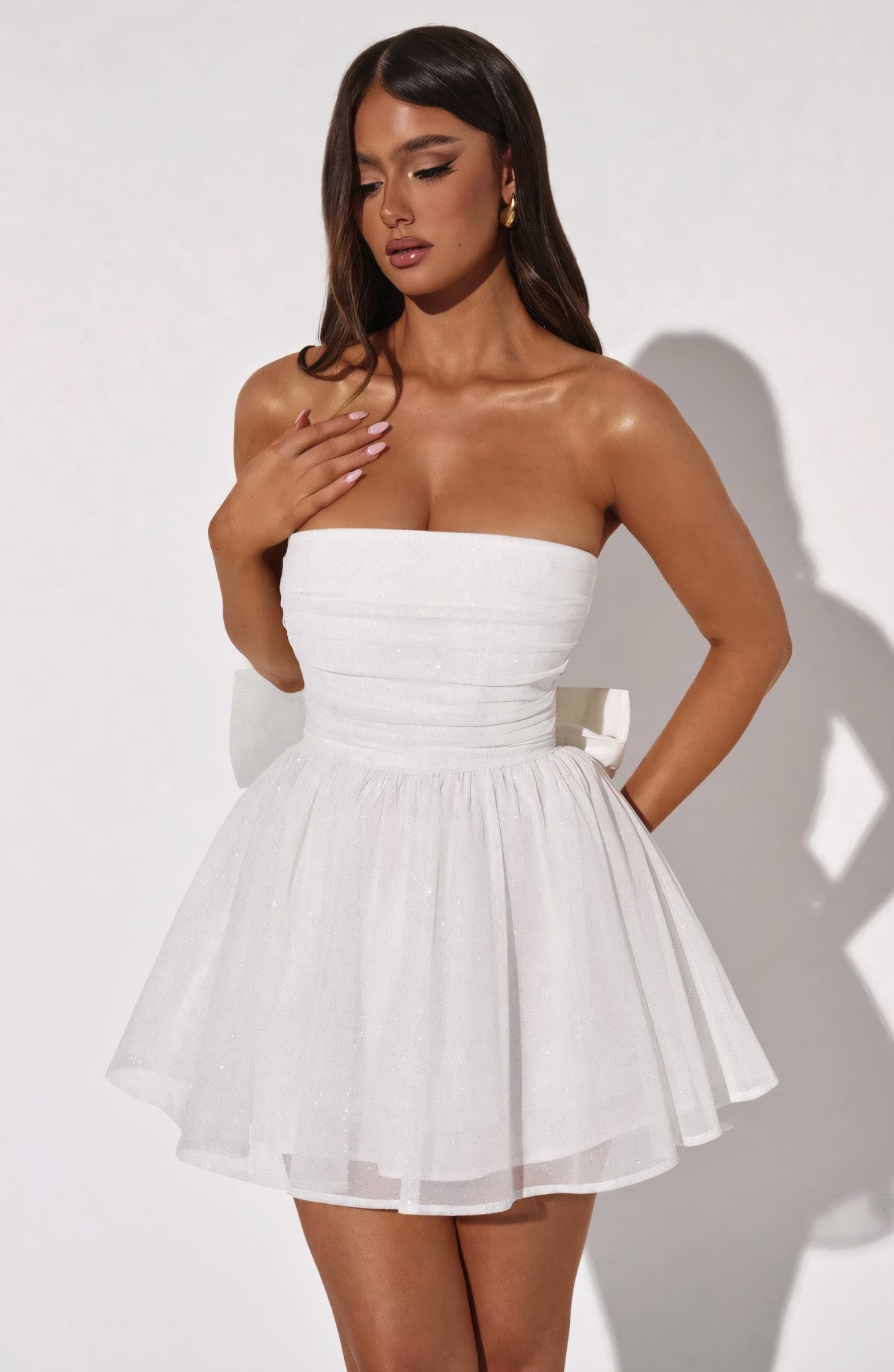 CHARLOT MINI DRESS - WHITE SPARKLE