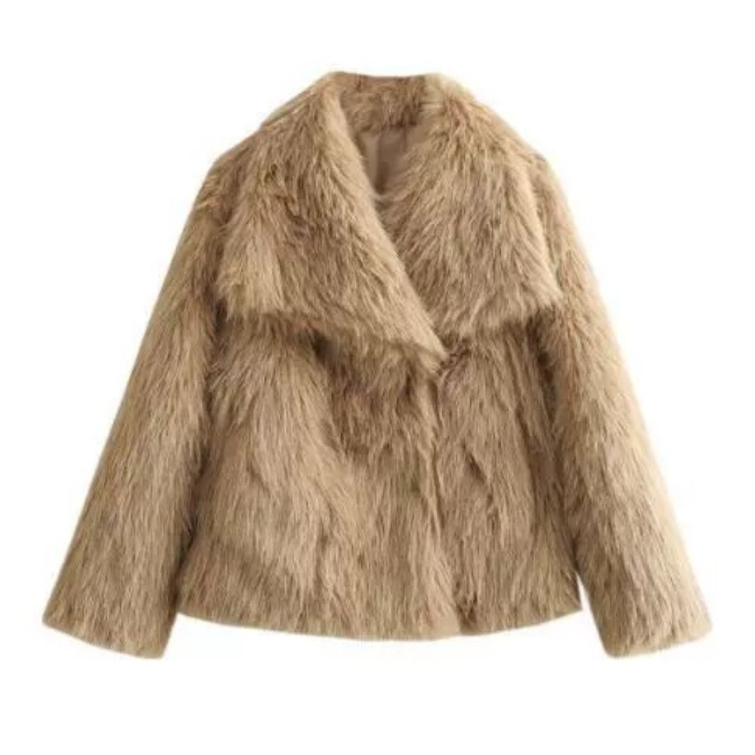 SOFIA FAUX FUR COAT - CREAM