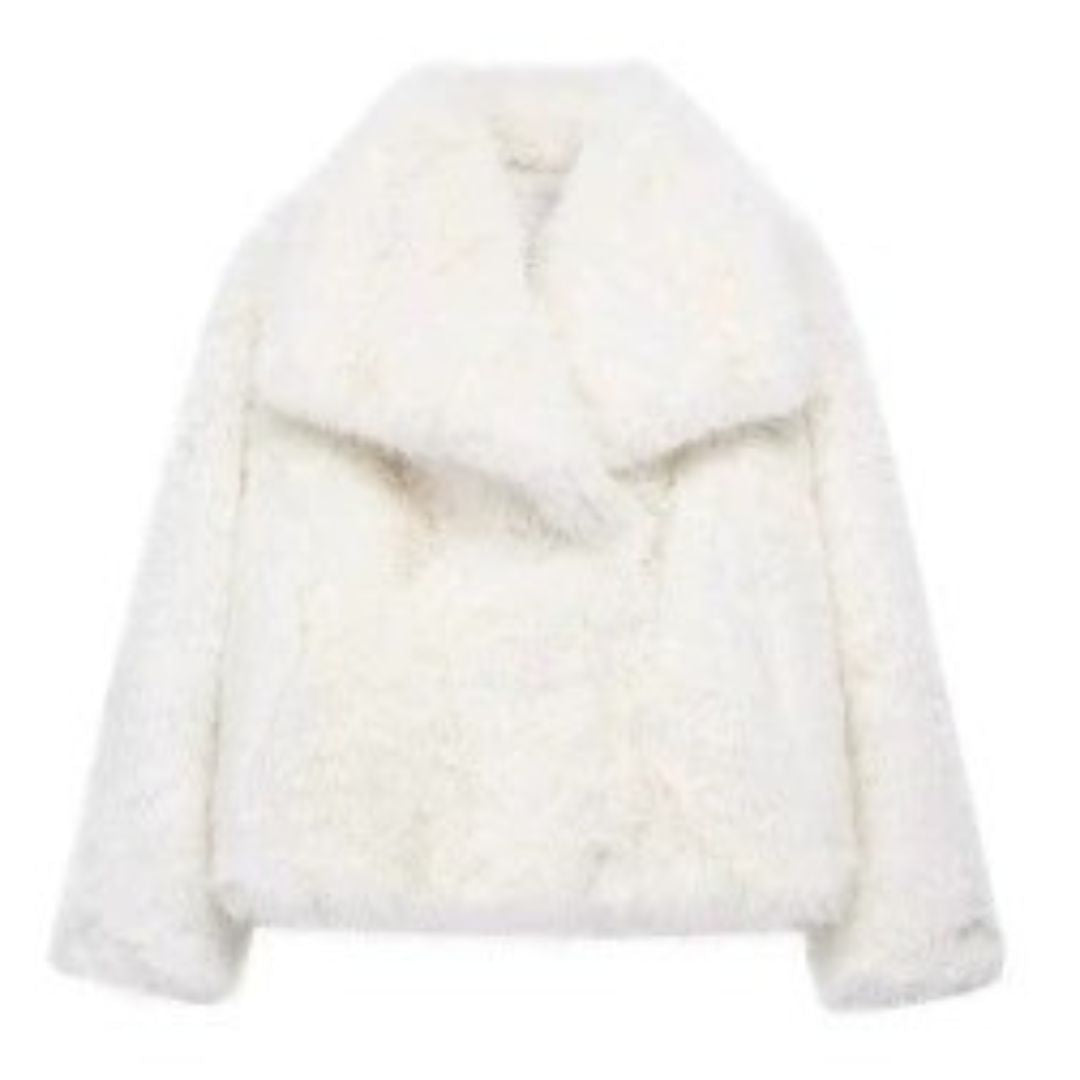 SOFIA FAUX FUR COAT - CREAM