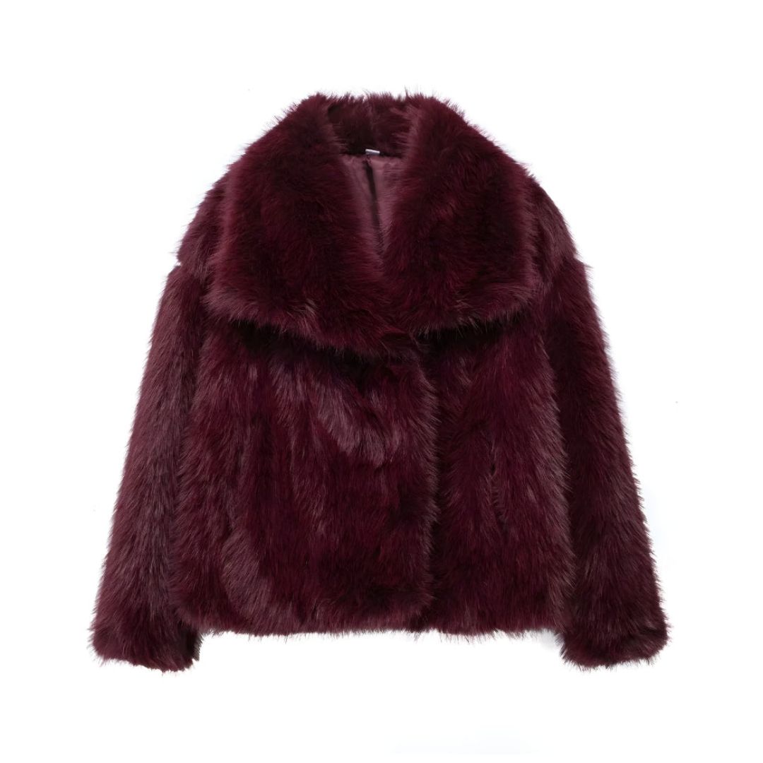 SOFIA FAUX FUR COAT - BROWN