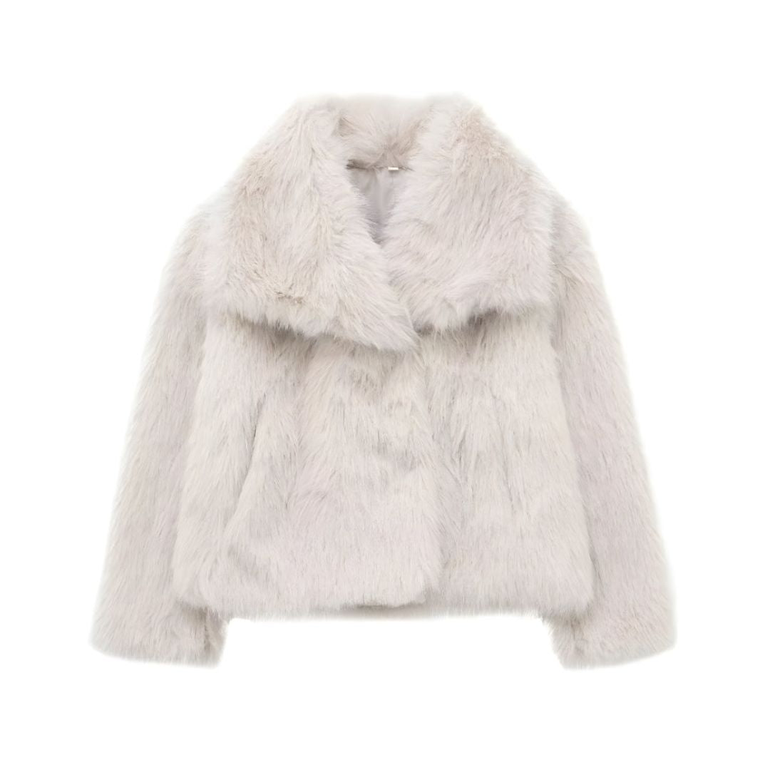 SOFIA FAUX FUR COAT - WINE