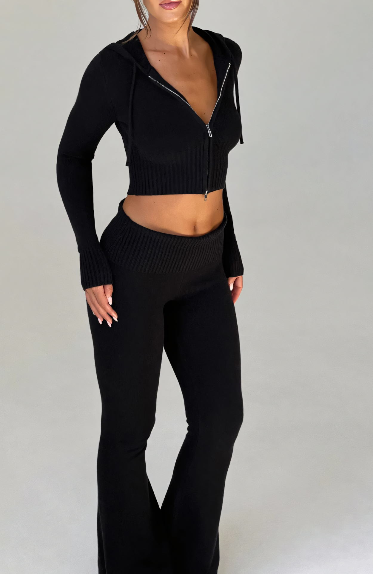 MARA KNIT SET  - BLACK