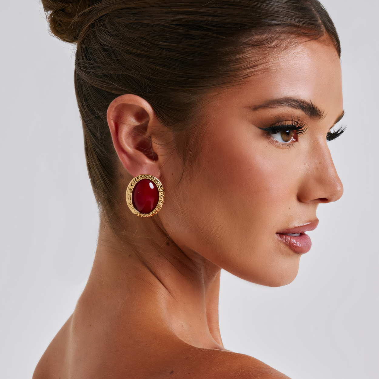 LOISE EARRINGS - RED/GOLD