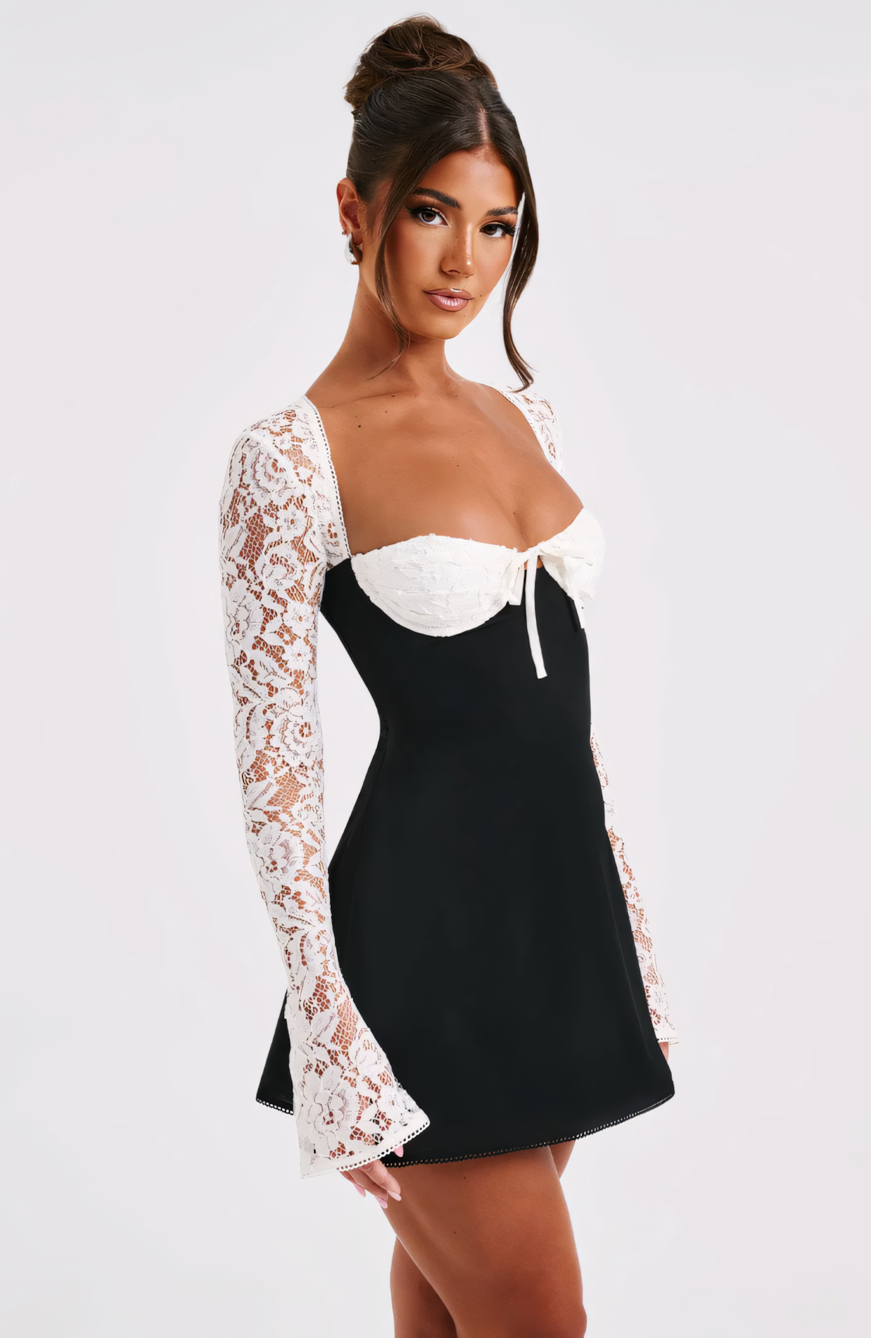 ANGELA MINI DRESS - BLACK/WHITE