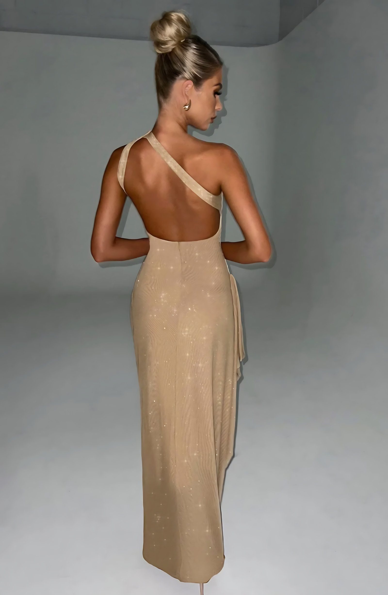 OLIVIA MAXI DRESS - GOLD SPARKLE