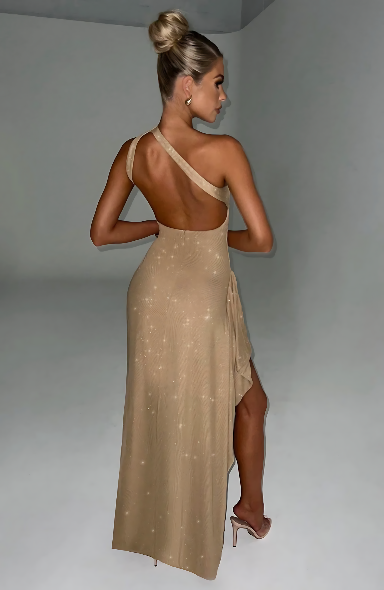 OLIVIA MAXI DRESS - GOLD SPARKLE