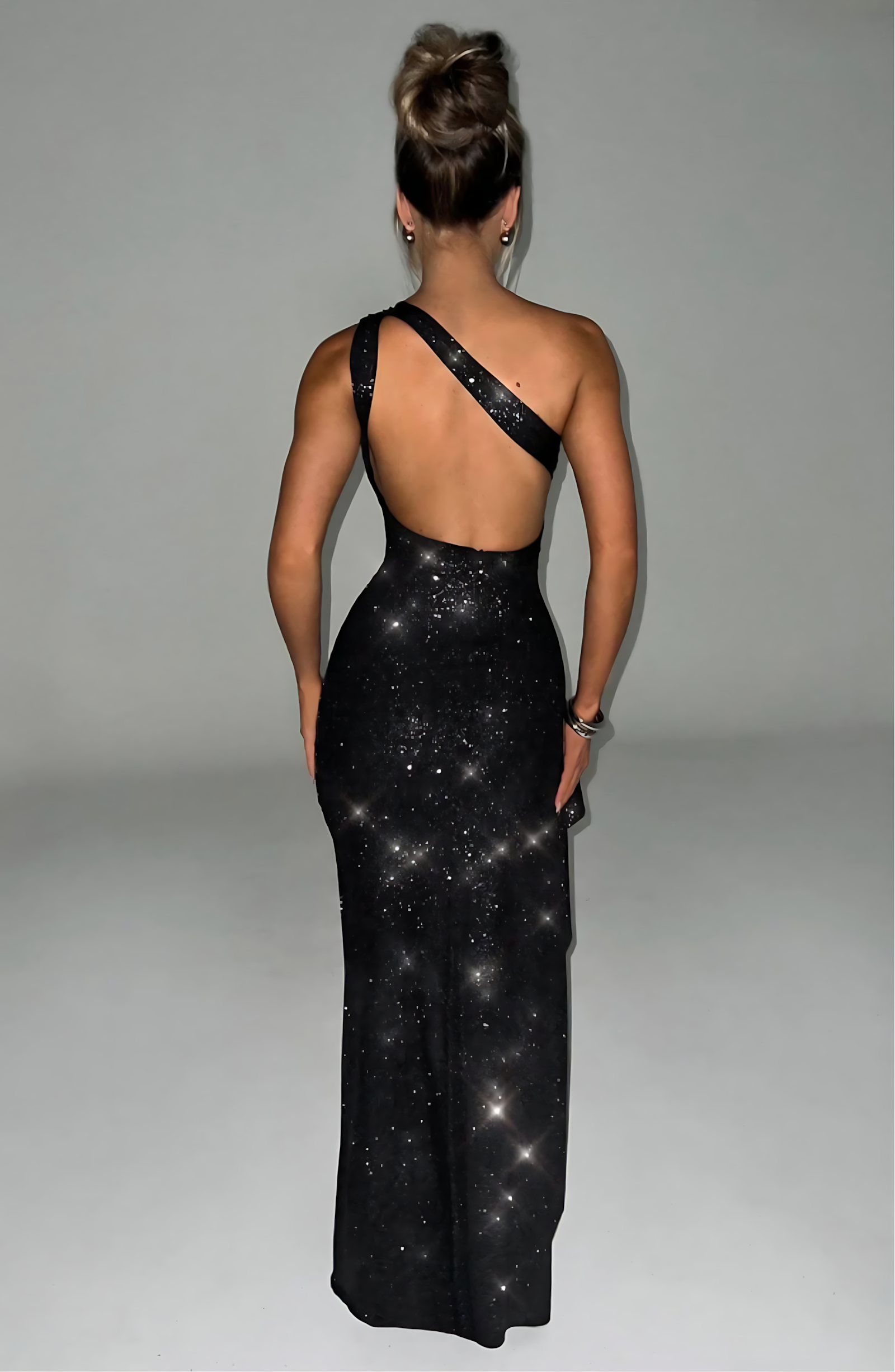 OLIVIA MAXI DRESS - BLACK SPARKLE