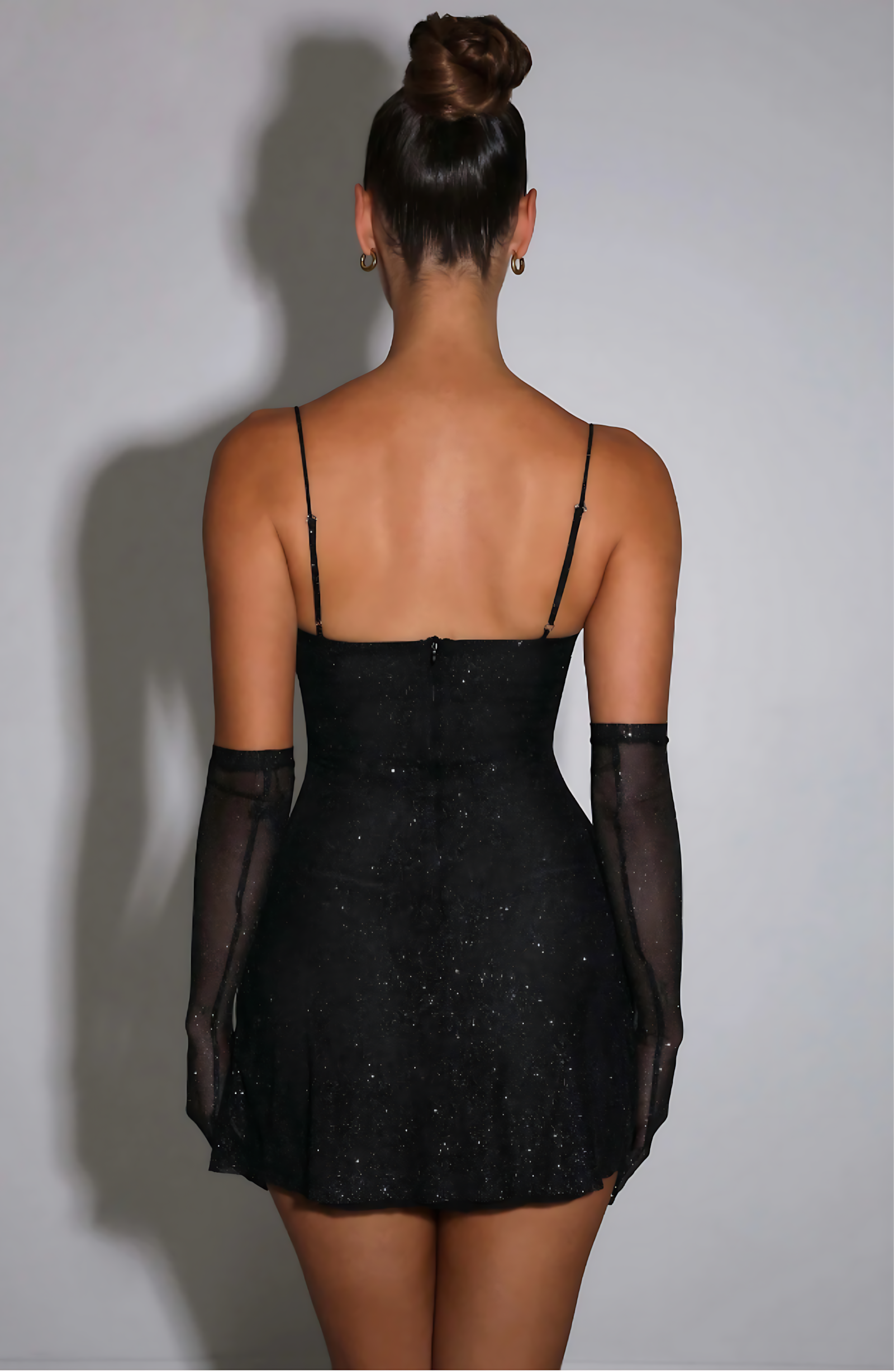 LUNA MINI DRESS - BLACK SPARKLE